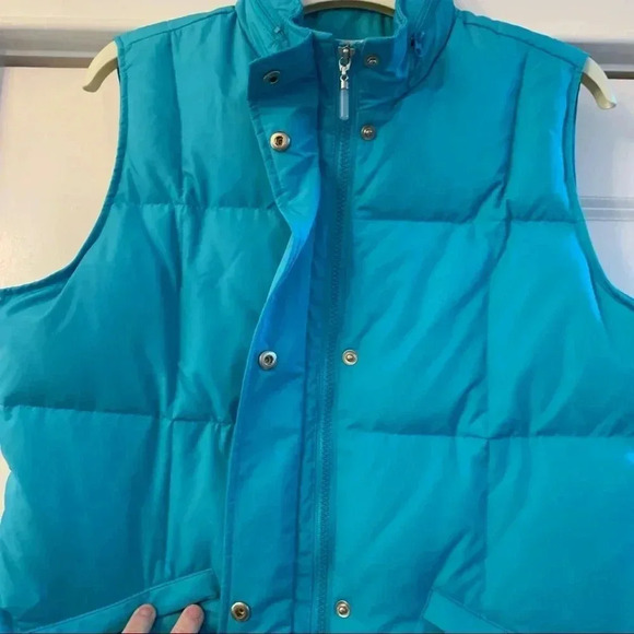 TALBOTS Womens S Periwinkle Blue Goose Down Filled Puffer Vest Full zip Small - Picture 5 of 8